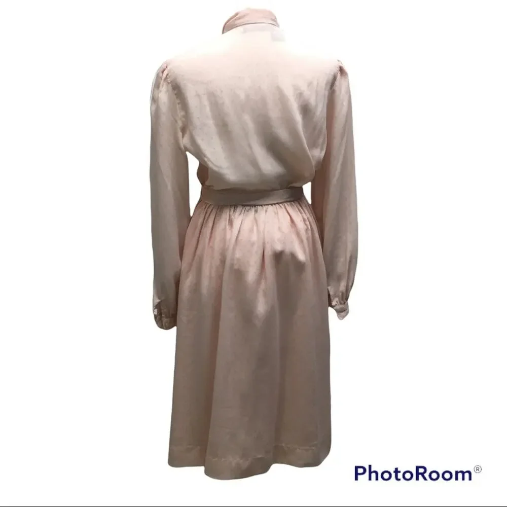 Vintage Breckenridge Pink Tie Blouse and Skirt Set Size 8 - Picture 4 of 11